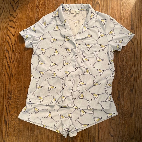 Como Sleep Martini Pajama 2 piece set  Size Small - Picture 1 of 7